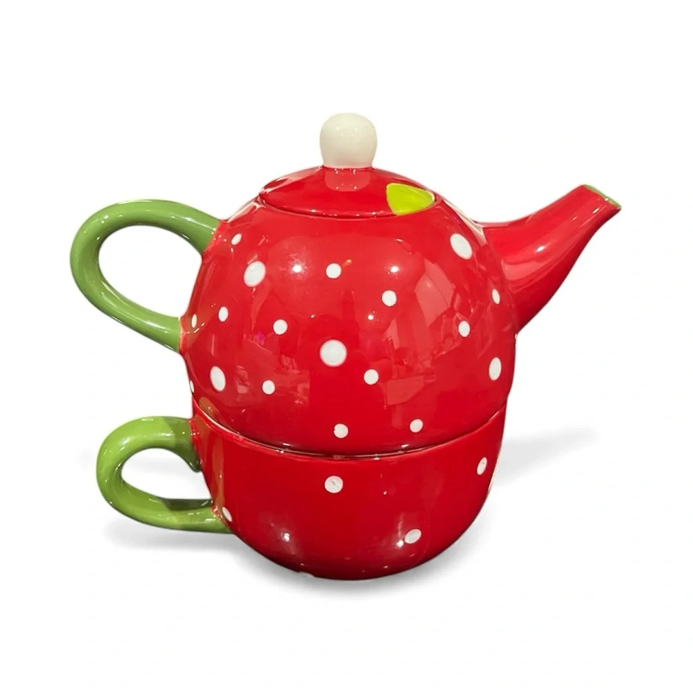 Pier 1 Imports SNOWBALL Snowman Ceramic Tea Pot Tea For One Winter Christmas
